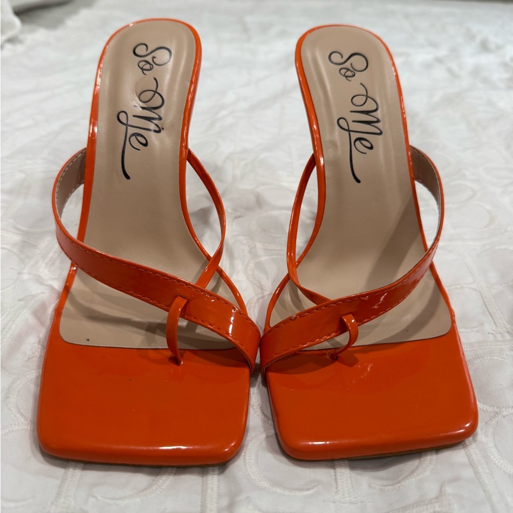 So Me Women's Bright Orange Heels
